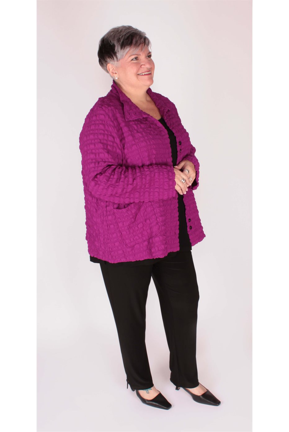 Quilted Jacket with High Neck Collar